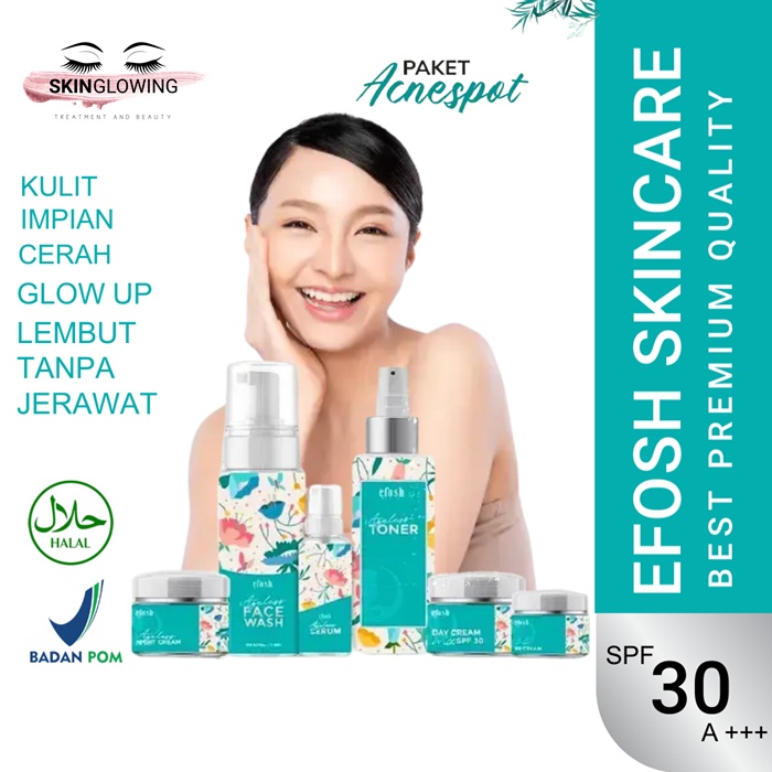Efosh Acnespos Paket Skincare Whitening Cream Cream Booster Essence Glowing Pemutih Kulit Wajah