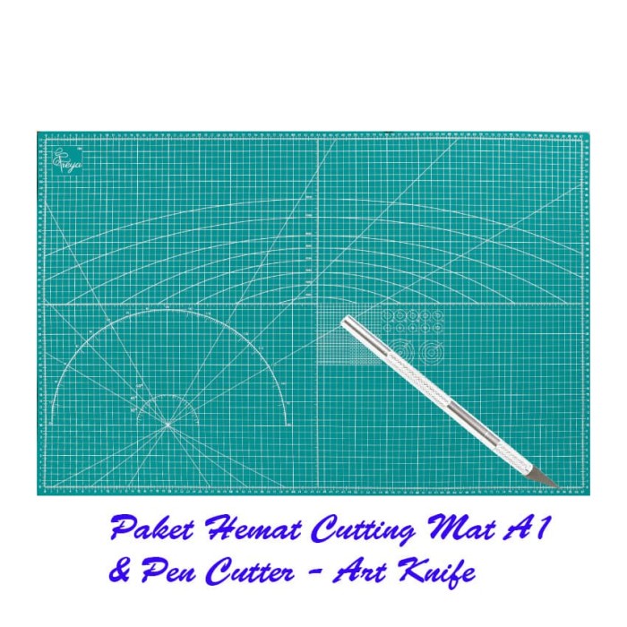 

CODE575 [Paket Hemat] Cutting Mat A1 Double Sided + Pen Cutter Design Knife