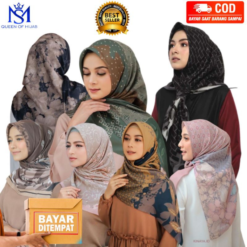 Jilbab segi empat motif terbaru 2020 Kerudung Voal tepi lasercut