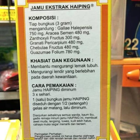 

10.10 STOK READY Haiping Jamu Serbuk 1 pack 24 sachet grosir