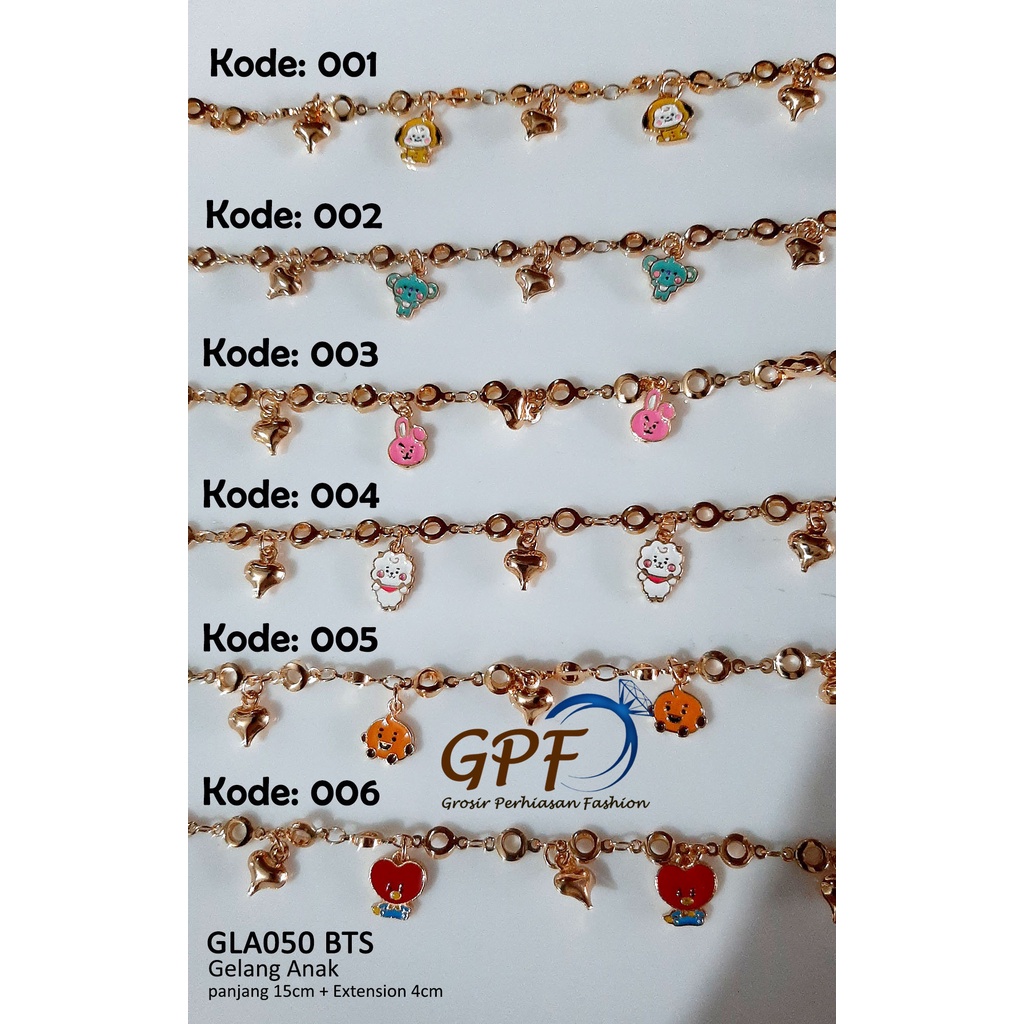 Gelang BT21 BTS Emas GLA_050BTS