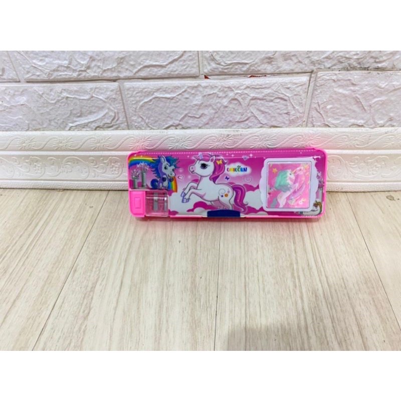 Kotak pensil / Kotak pensil KALKULATOR / Kotak pensil fancy & Kalkulator / kotak pensil karakter-Unicorn