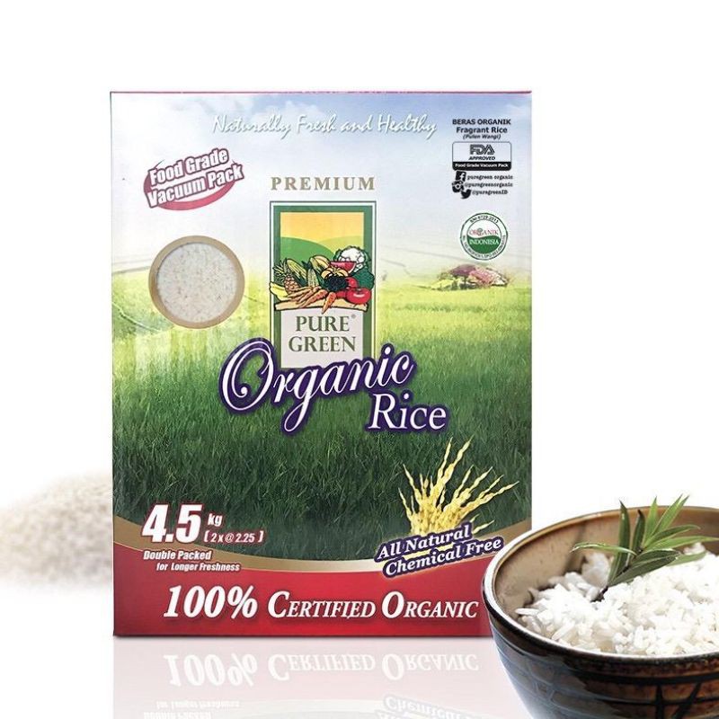 

Puregreen Organic Rice Beras Organik Fragrant Rice Family Pack 4,5 kg (BEST SELLER)