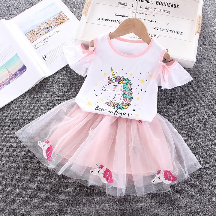 Dress Anak Perempuan Unicorn Warna Putih