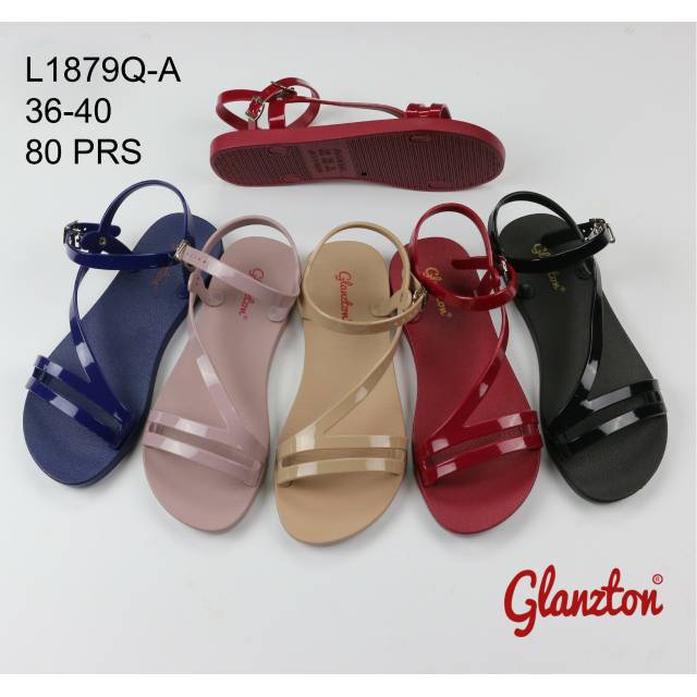 TERBARU Sandal Jelly Wanita Tali Gladiator Teplek | Glanzton L1879