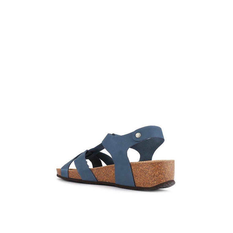 SANDAL SLIDE KULIT GRUNLAND WANITA ORIGINAL SLINGBACK FLAT BIRU GRW02