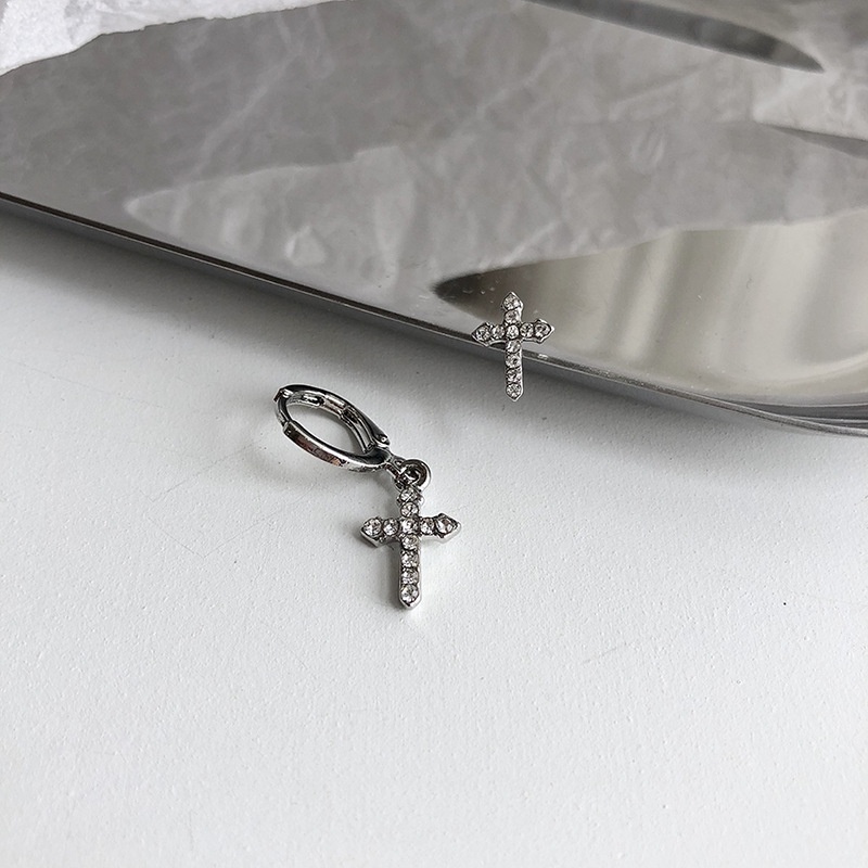 Asymmetric Cross Earrings Accessories Simple Temperament Retro