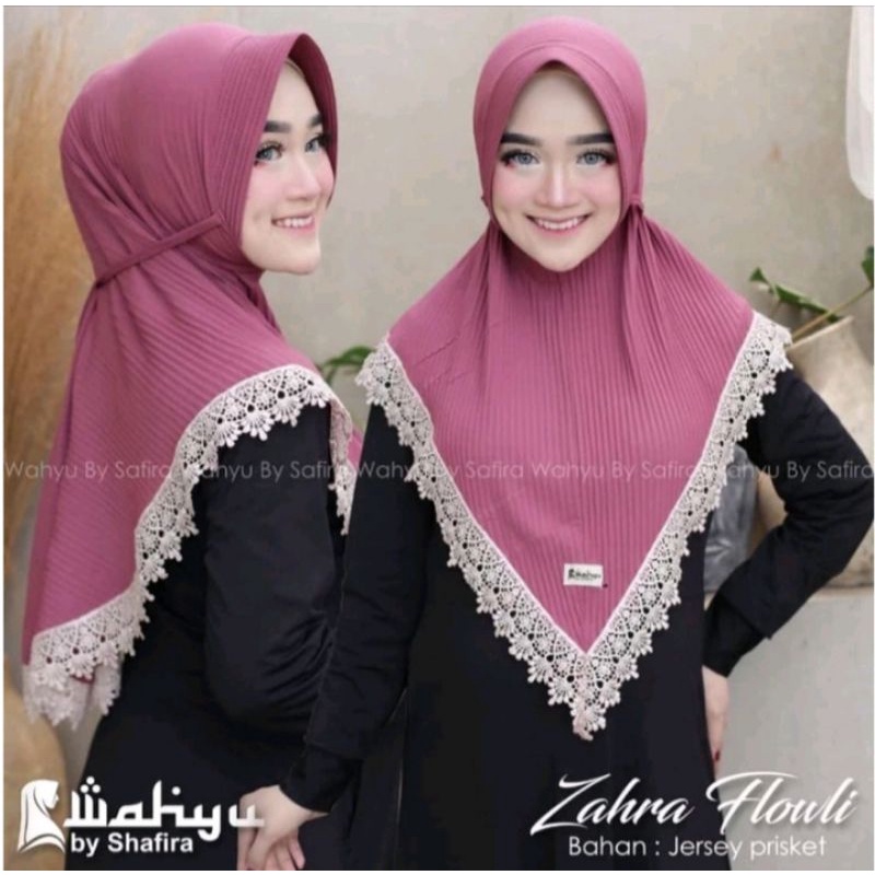 ZAHRA FLOULY HIJAB INSTAN PLISKET JERSEY WAHYU BY SHAFIRA JILBAB TERBARU DAN TERLARIS 2021/2022