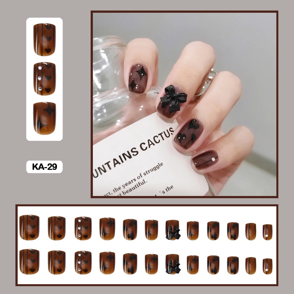 Akane Zora Kuku Palsu Murah Fake Nails Korean Style Nail Art Kuku Palsu/ Kuku Palsu Pengantin/ Kuku Palsu Panjang/ Lem Kuku Palsu/Kuku Make Over/ Nail Polish Remover