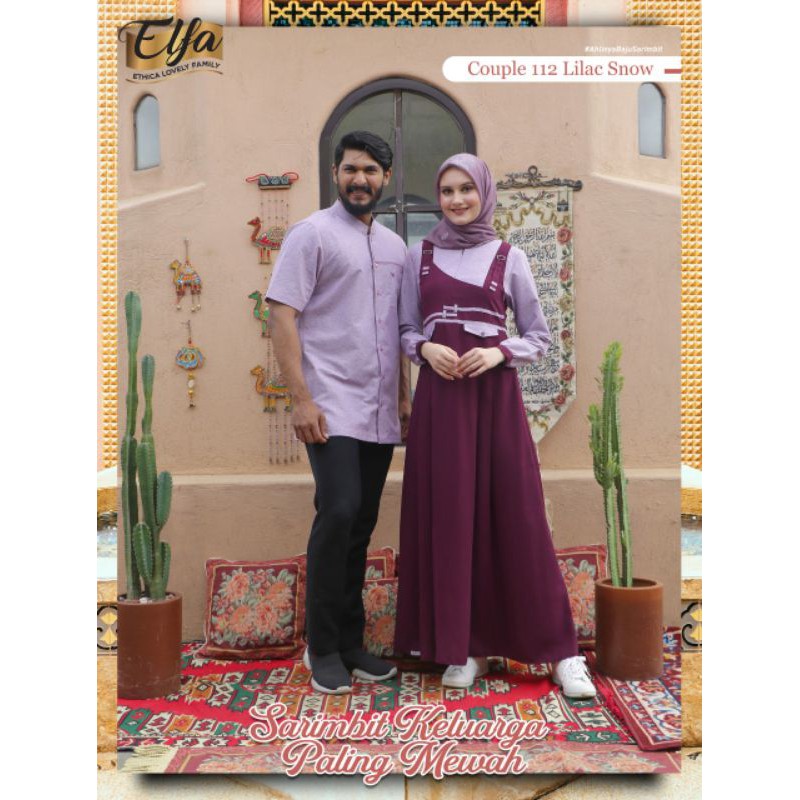 SARIMBIT ETHICA 2021 ELFA 112 LILAC SNOW / BAJU MUSLIM COUPLE / BAJU COUPLE MUSLIM / COUPLE PASANGAN