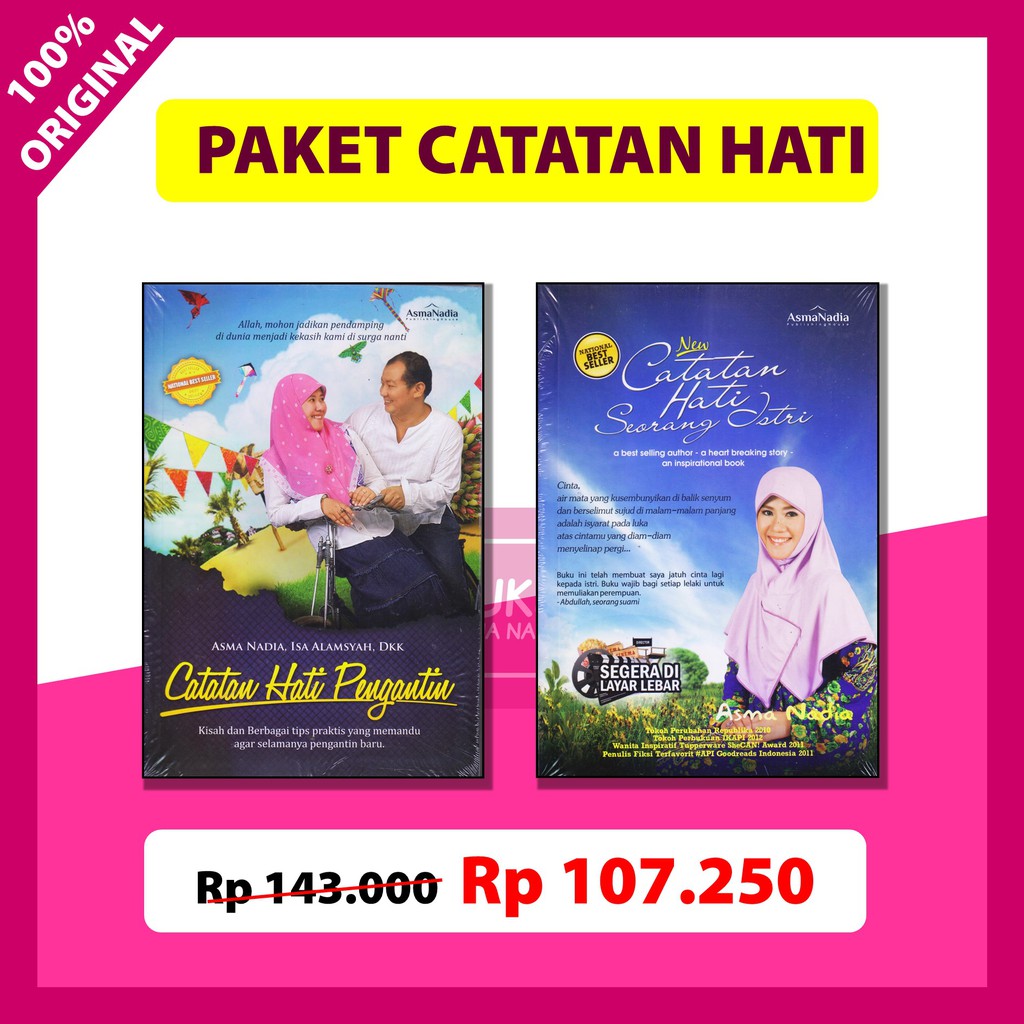 Paket Hemat Buku Asma Nadia Catatan Hati Seorang Istri Catatan Hati Pengantin Shopee Indonesia