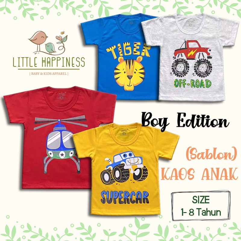 BAJU KAOS BAYI &amp; ANAK SIZE 1-8 TAHUN &quot;BOY EDITION&quot; / ATASAN ANAK COWOK KELFI