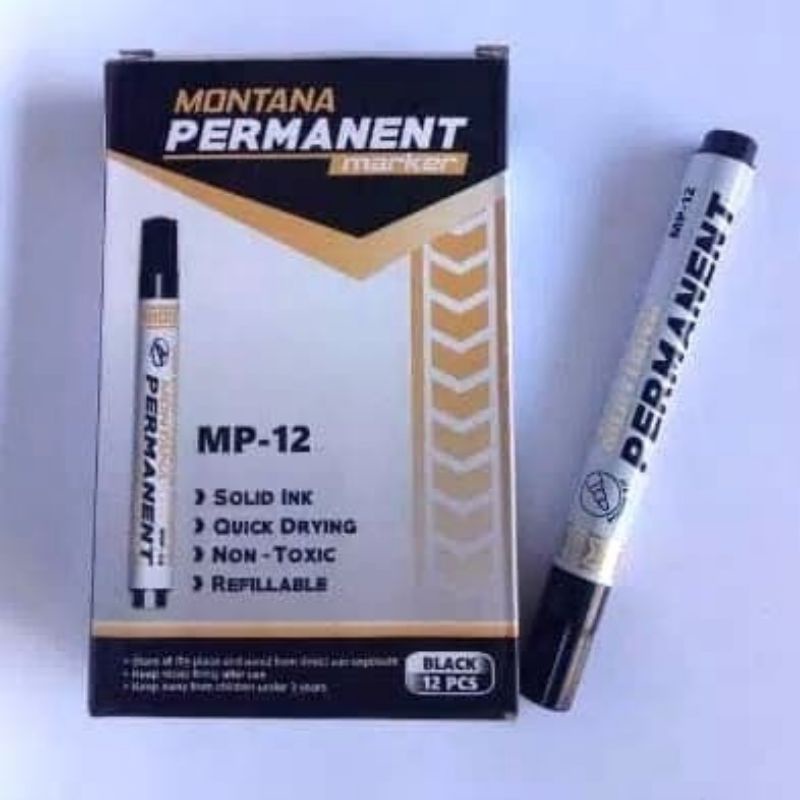 

Spidol Montana MP-12 Permanent Marker Harga Per Kotak Isi 12 Pcs