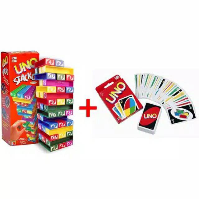 Mainan Paket Uno stacko dan Kartu Uno