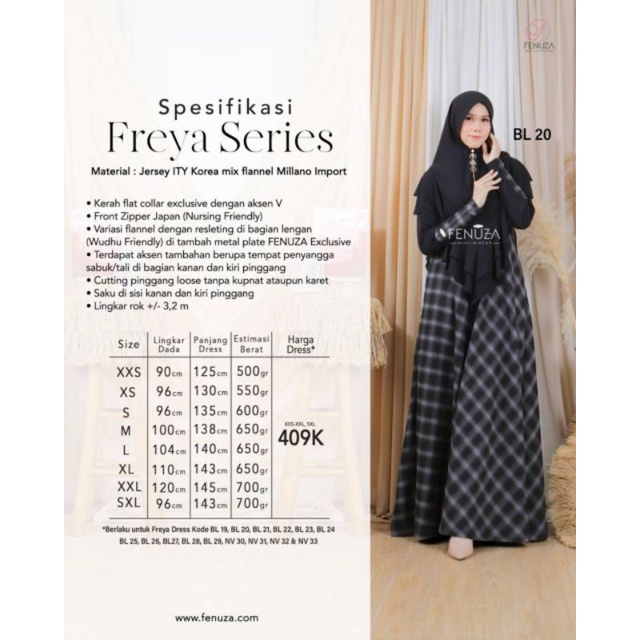 Freya Dress By Fenuza Series Terbaru