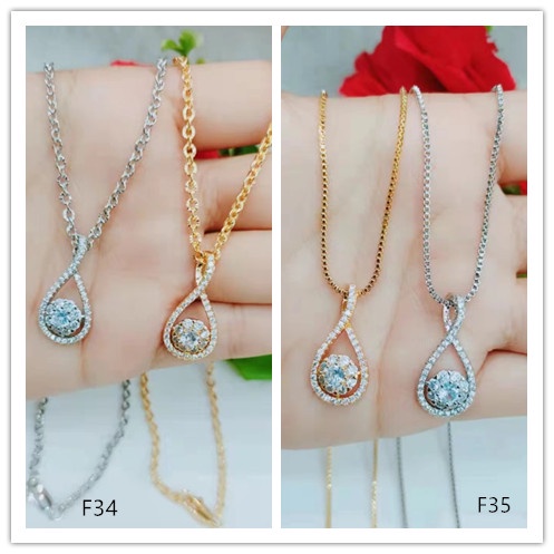 Kalung Xuping Permata Lapis Emas 18K Perhiasan Fashion F34.35