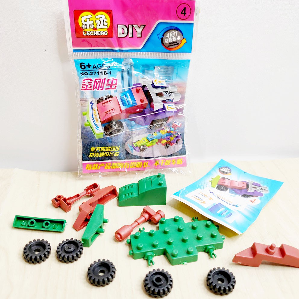 MURAH!!! LEGO MOBIL BLOCKS MINI CAR BRICK BISA DIGABUNG JADI 1 SET 4IN1