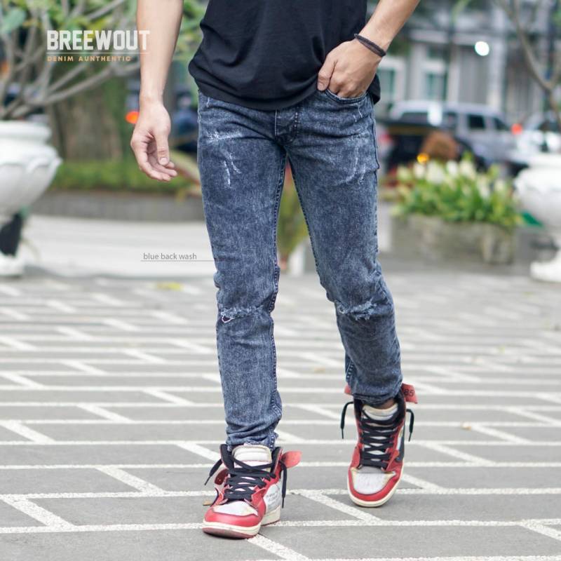 Grazzi Arrival Celana Jeans Panjang Pria Motif Sobek Sandwosh Celana Panjang Destroy Celana Levis