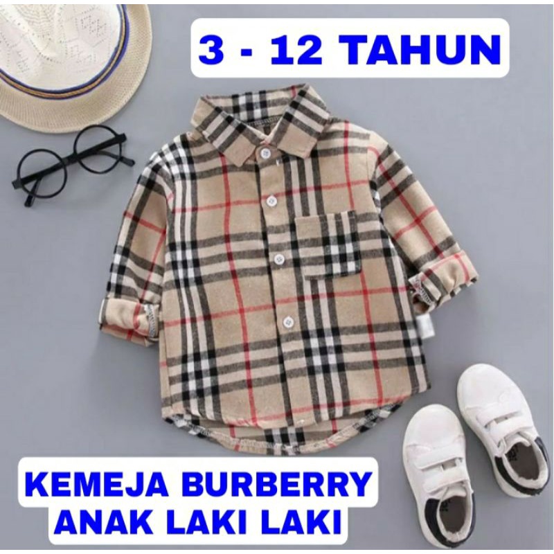 WK KEMEJA KOTAK KOTAK BURBERRY ANAK LAKI LAKI MURAH KAOS ANAK
