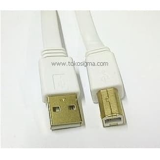 KABEL USB 2.0 TO PRINTER AM-BM 1.5mtr FLAT Gepeng pipih GOLD PLATE