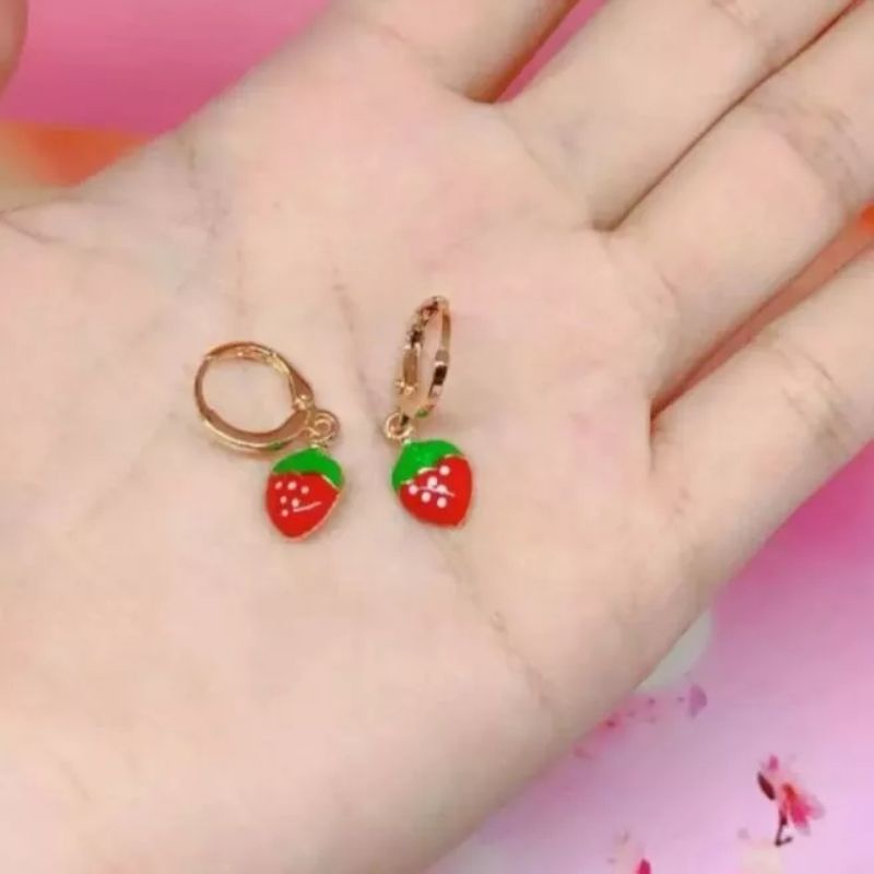 ANTING ANAK STROWBERY GOLD 24K