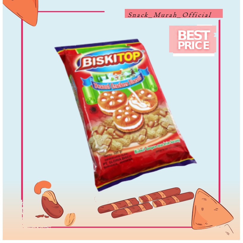 

15 - Peanut Cream 12 300gr BISKITOP Snack Murah Jajanan Anak Kekinian Cemilan Diet Sehat Biskuit Kue