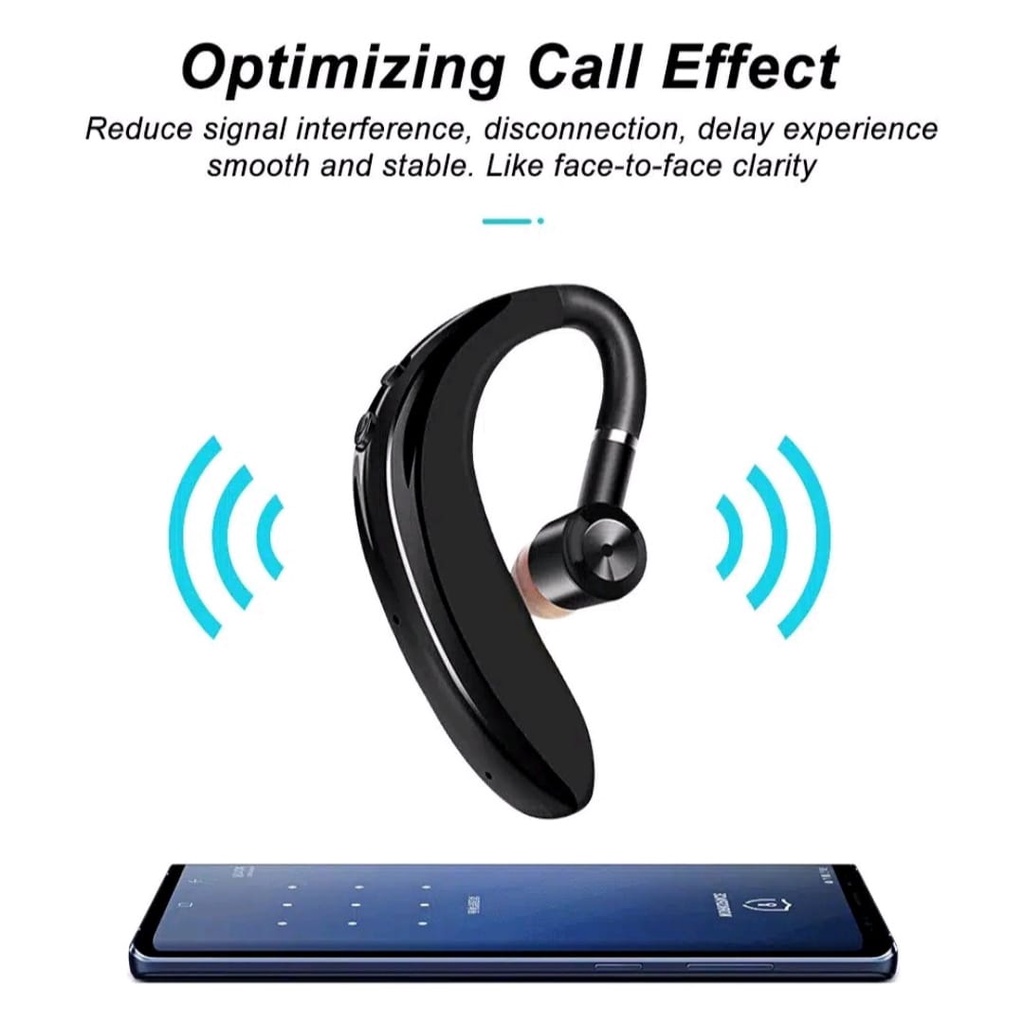 Headset / Earphone Bluetooth 5.0- Earphone Wireless S109 Business Nirkabel Dengan Mikrofon Kontrol Kebisingan-Best Quality