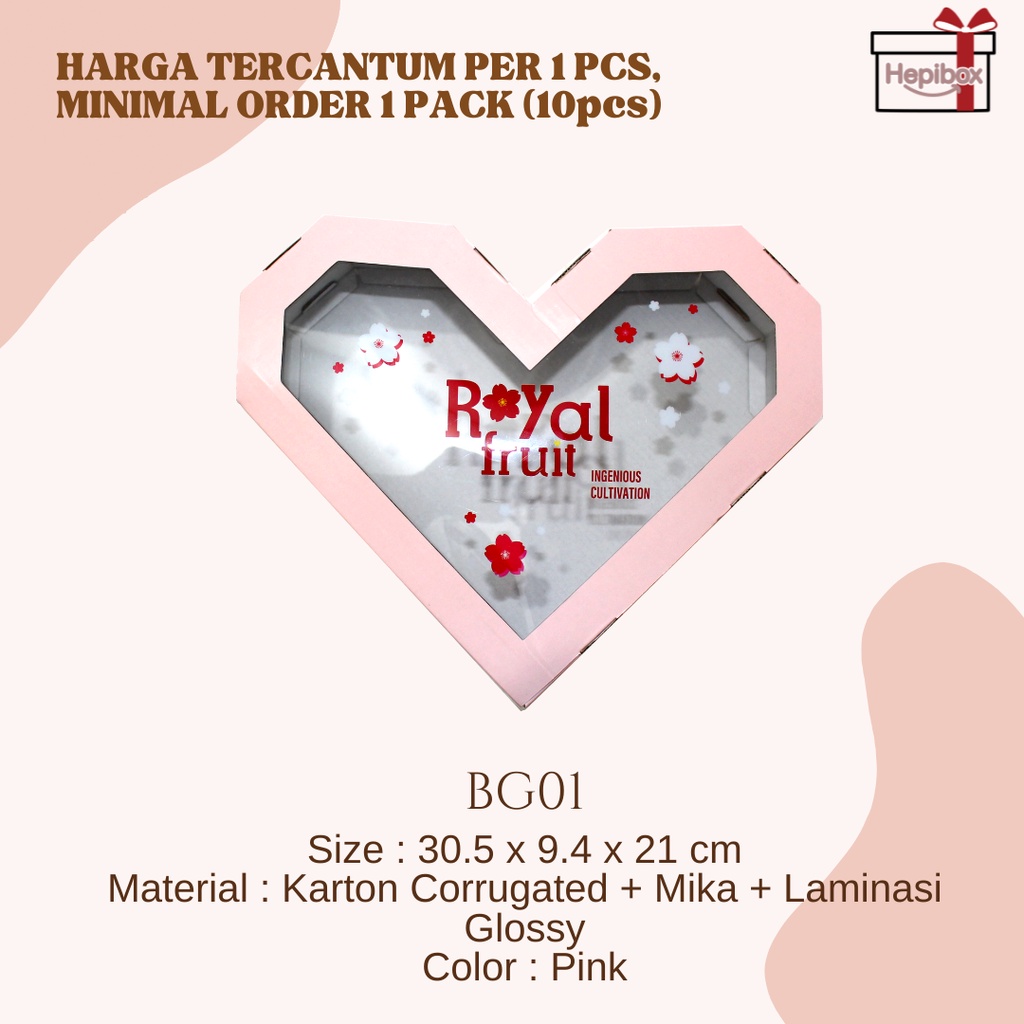

KARDUS CORRUGATED LOVE 30.5X21X9.4CM - DIE CUT - HARDBOX - KOTAK KARTON - BOX PACKING HAMPERS | BG01