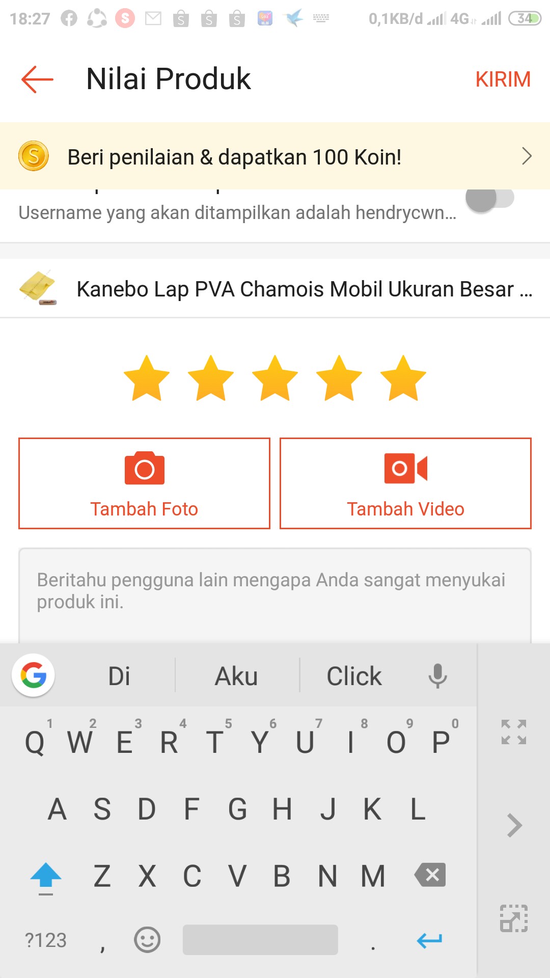 Kanebo Lap Pva Chamois Mobil Ukuran Besar 43x32cm