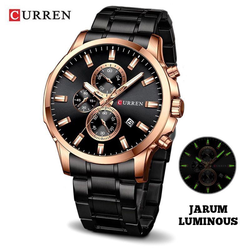 CURREN 8348 Jam Tangan Pria Analog Stainless Steel Chronograph Aktif WATCHKITE WKOS