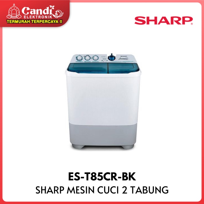 SHARP MESIN CUCI ES-T85CR-BK 8 KG TWIN TUB 2 TABUNG EST85CRBK ES T85CR BK