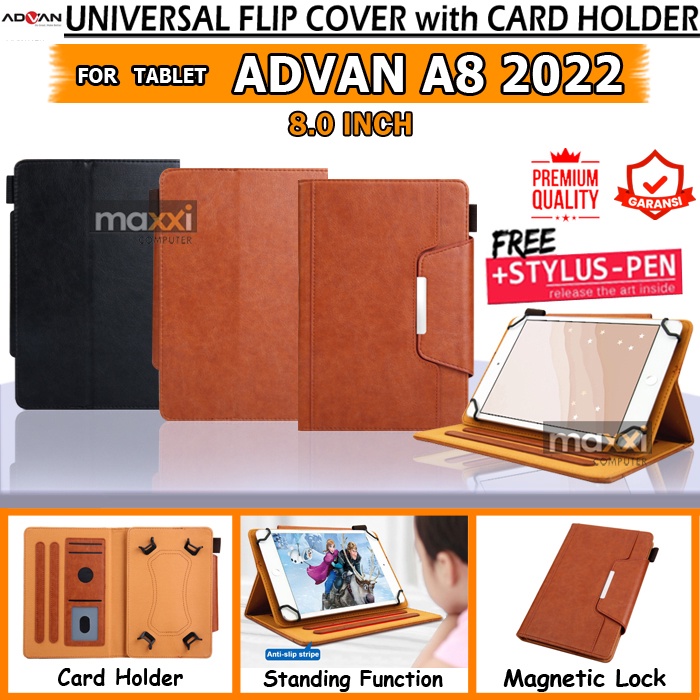 Advan Tab A8 2022 Tablet 8 Inch Bookcover Flipcase Flipcover Flip Case Casing Book Cover Kesing Domp