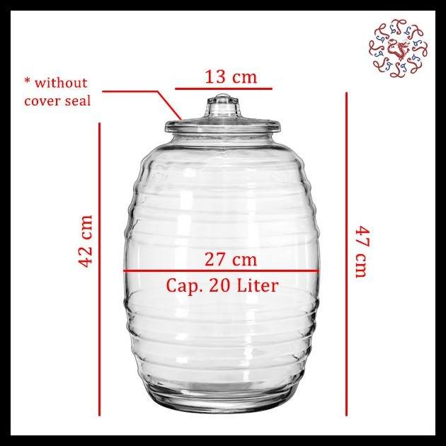 Libbey Glass Food Canister/ Jar / Toples Makanan Kaca 20 Liter