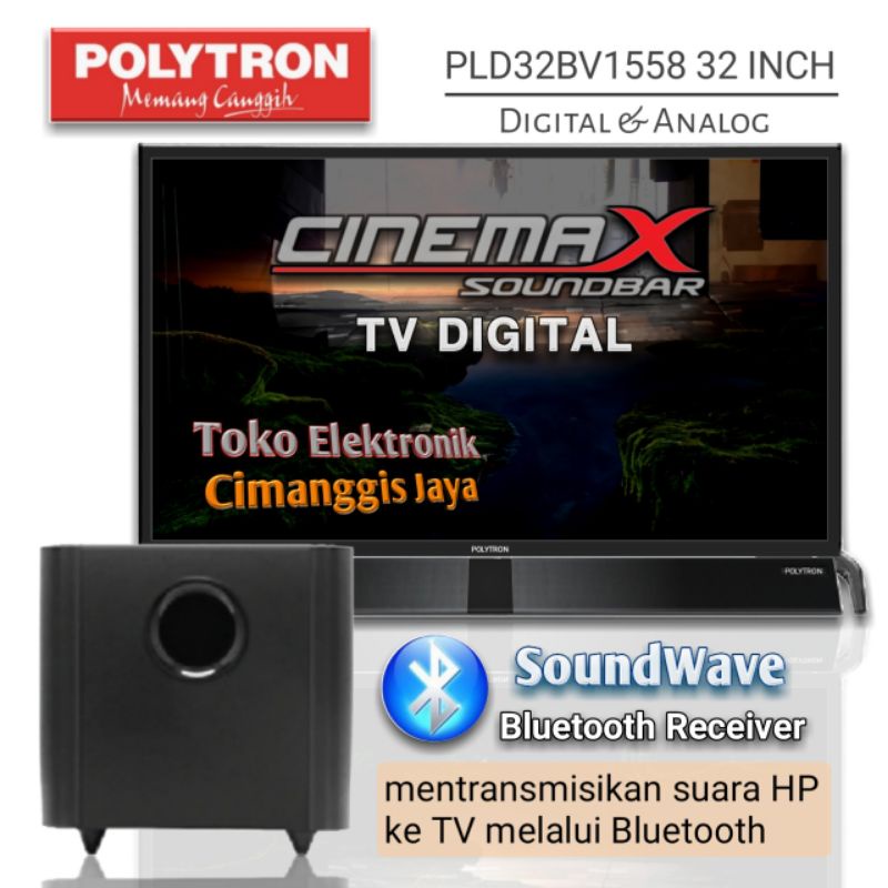 TV LED POLYTRON 32 INCH CINEMAX SOUNDBAR JNE TRUCKING