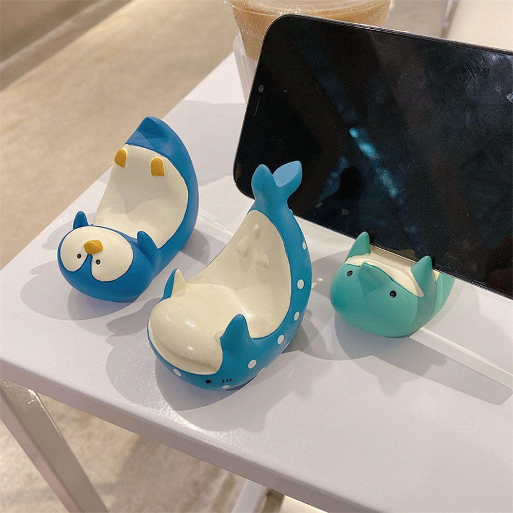 Agustina Penguin Phone Holder Portable Untuk Ponsel Pintar Kartun Hewan Desktop Penguin Support Aksesoris Dolphin Lazy Holder