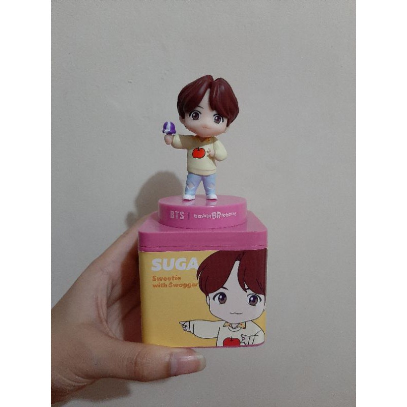 BASKIN ROBBINS X BTS FIGURE TINYTAN PHOTOCARD BLOCK SUGA YOONGI