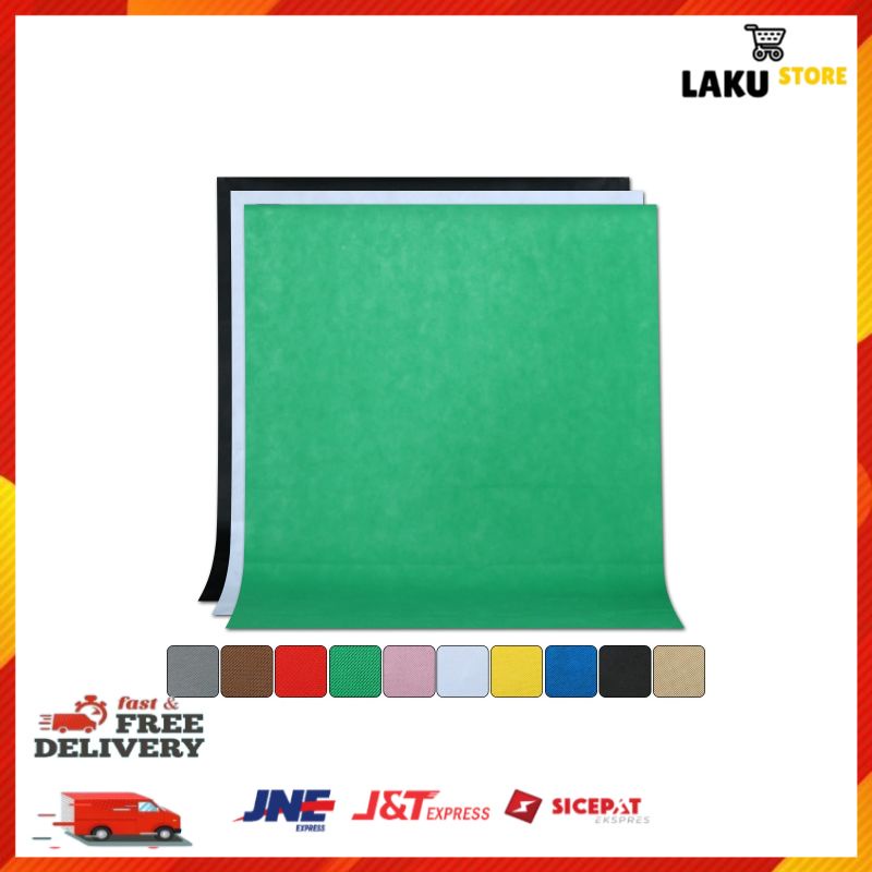 GS8 Kain Backdrop Background Studio Fotografi Non Woven Textile 140 X 200 Cm Sh Bjb 01 Green Uj55