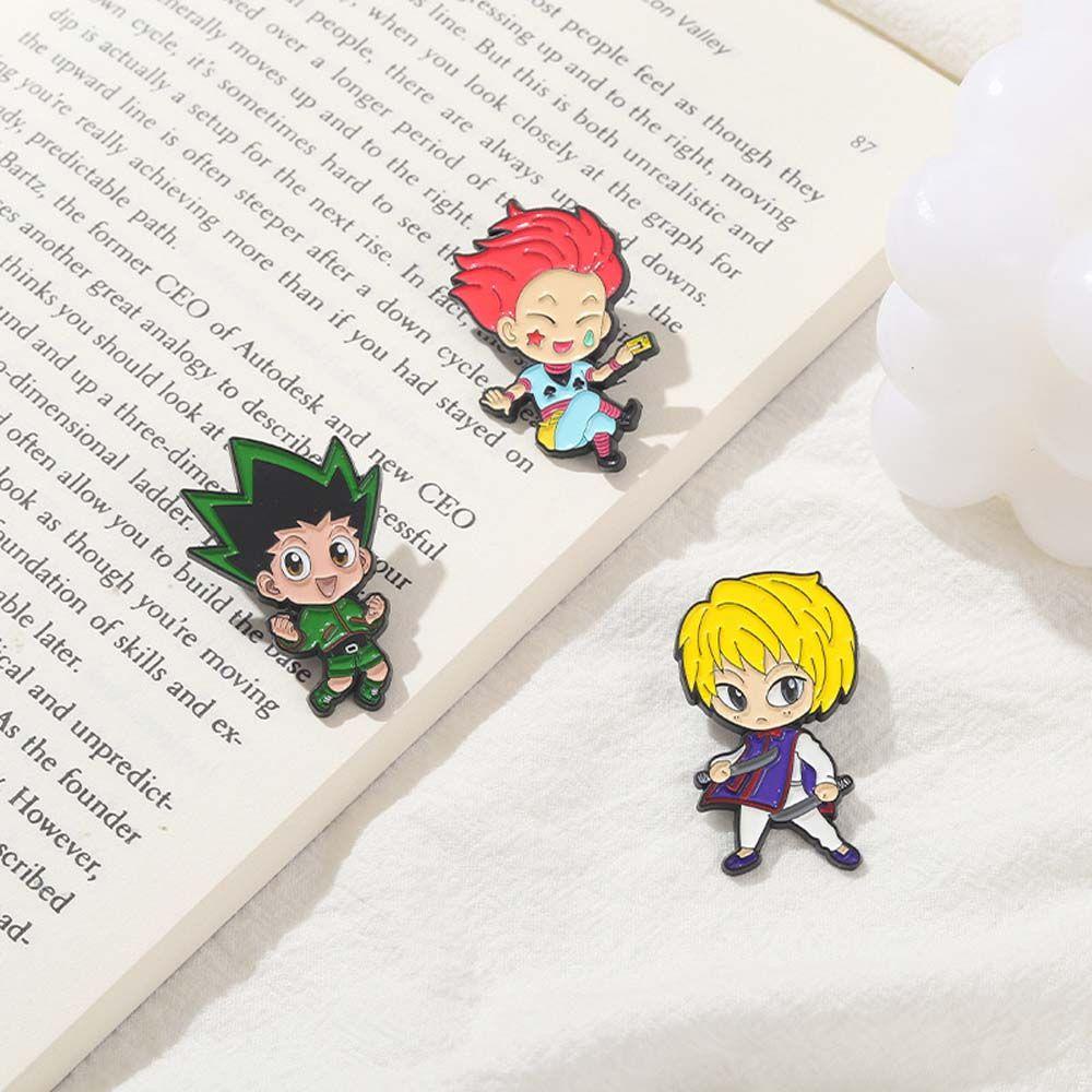 Agustina Anime HUNTERxHUNTER Karakter Klasik Kartun Lucu Aksesoris Perhiasan GON Kurapika Lencana Pin Killua Enamel Pin