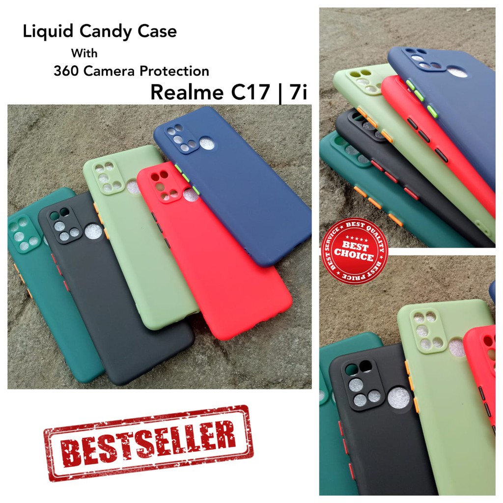 Candy Case Oppo Realme 7i C17 Macaron Colorful Button + 360 Camera Protection Super Hits Bahan Tebal