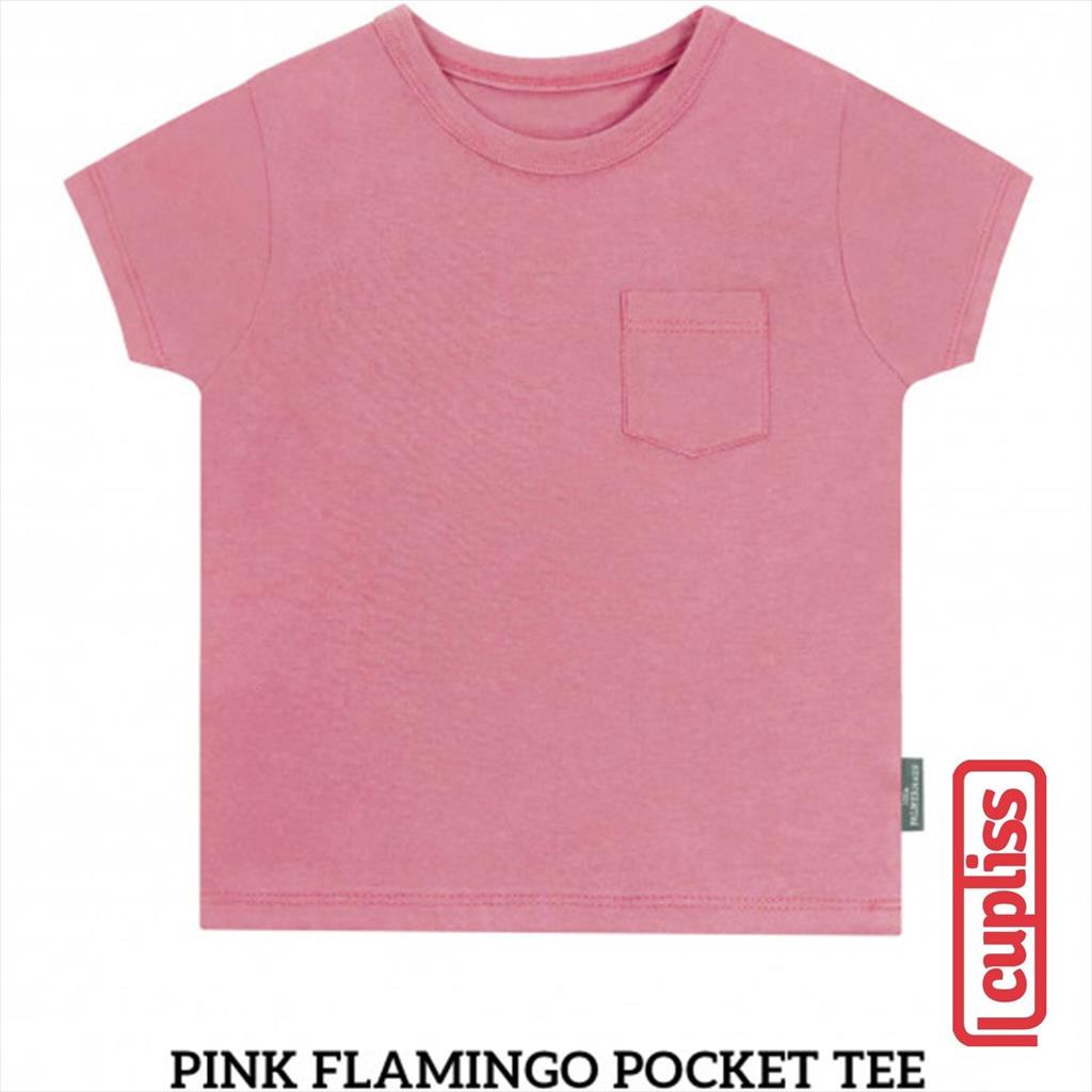 Little Palmerhaus Pocket Tee Pink Flamingo Kaos Oblong Anak