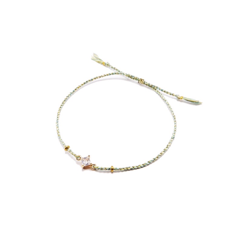 Gelang Tali Gypsy Boho White Crystal Allside