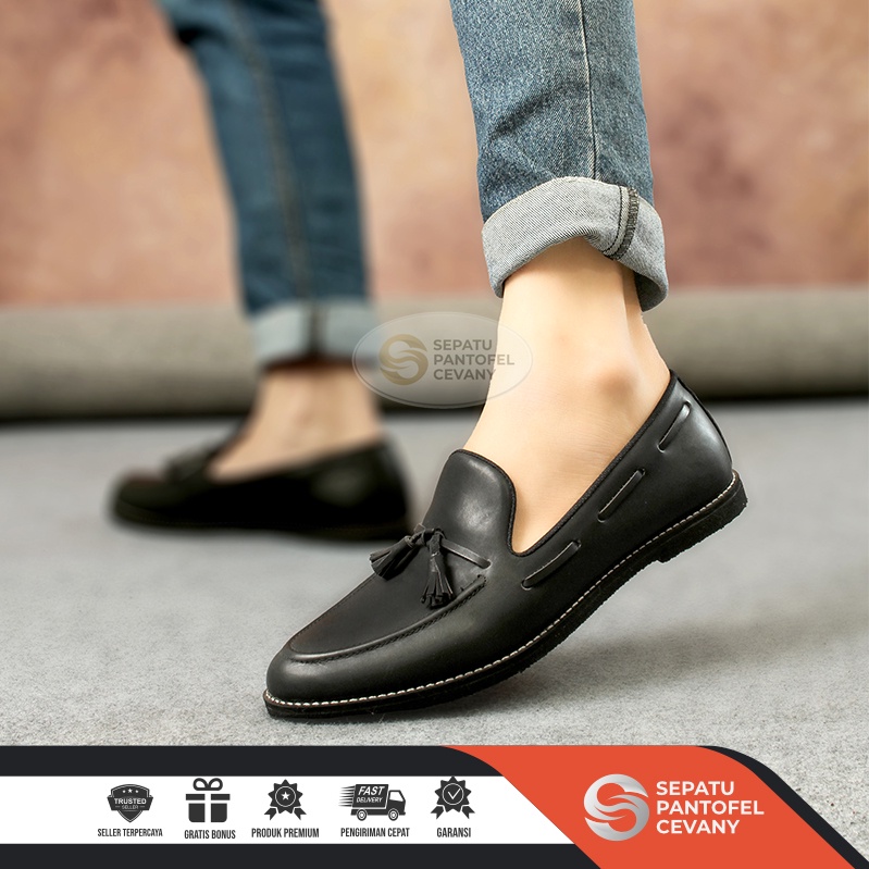 SPC LUKA Sepatu Loafers Kulit Fashion Wanita Moccasin Tanpa Tali Slip On Anti Selip Ukuran 39-43 Unt