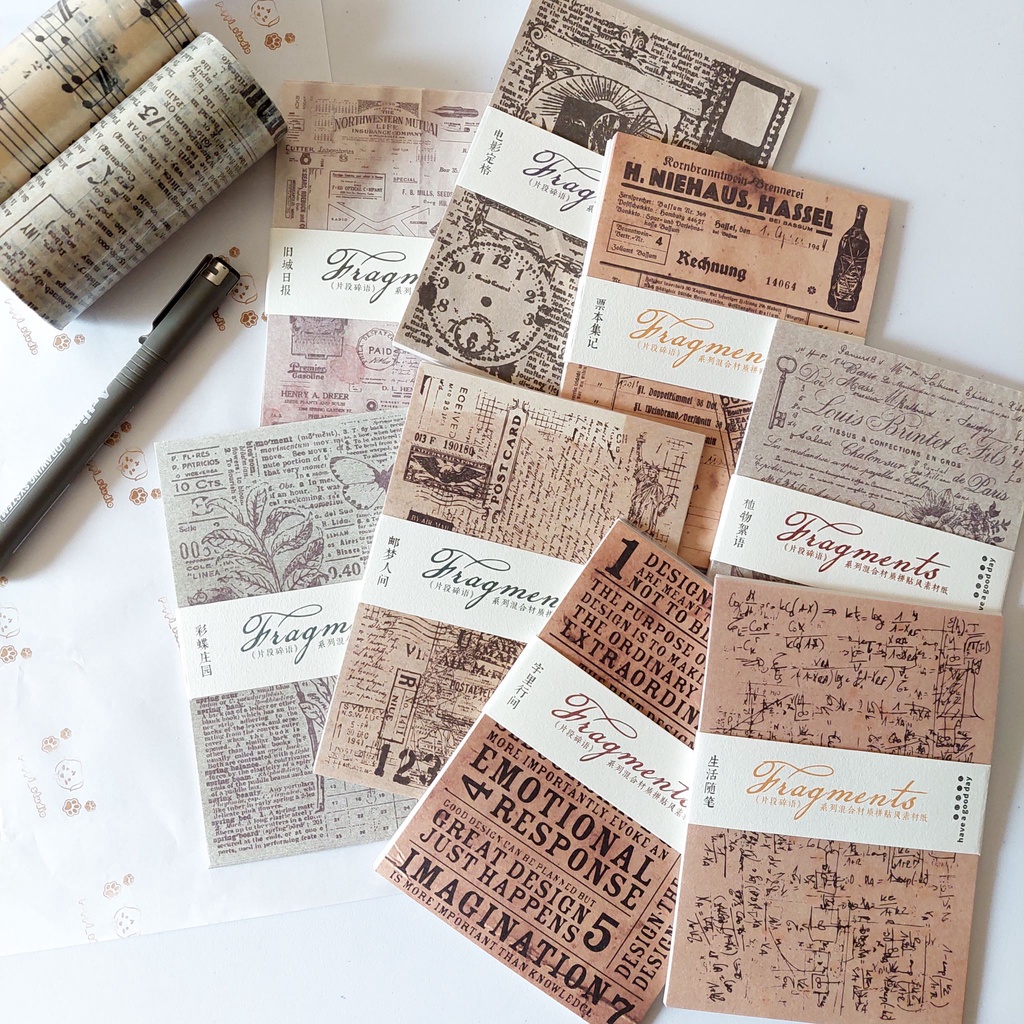 Jual Kertas Motif Fragments Aesthetic Vintage | Scrapbook | Bullet ...