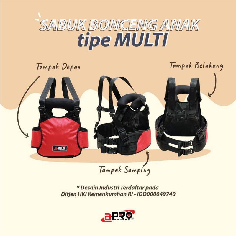 Sabuk Bonceng Motor Anak Apro Apparel Multi Fungsi