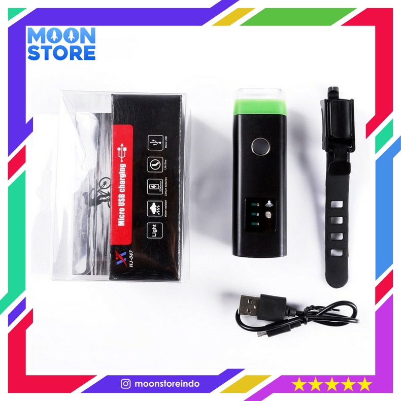 LAMPU SEPEDA LED USB RECHARGEABLE XPG 350 LUMENS