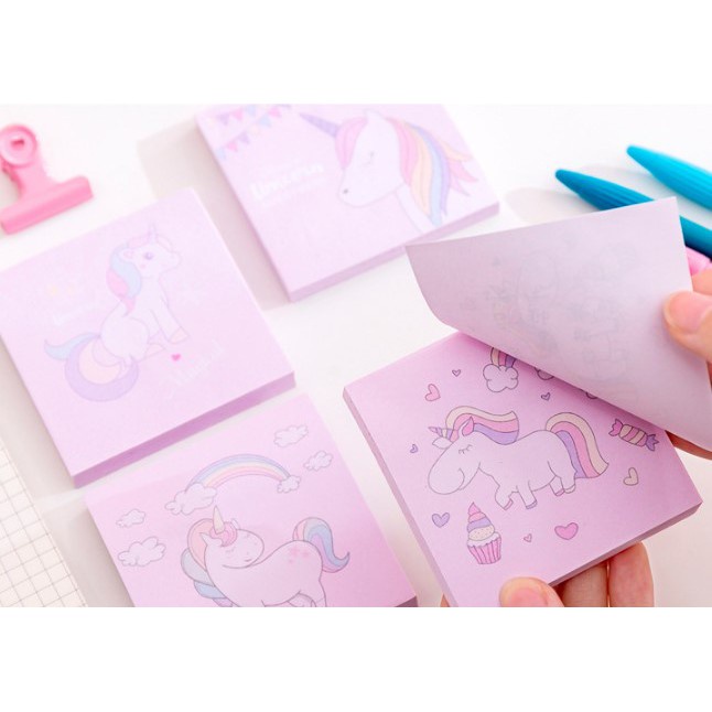 Sticky Notes Unicorn Anak Sekolah Catatan Post It Note Notepad Tempel Lucu Cewek Kado Hadiah