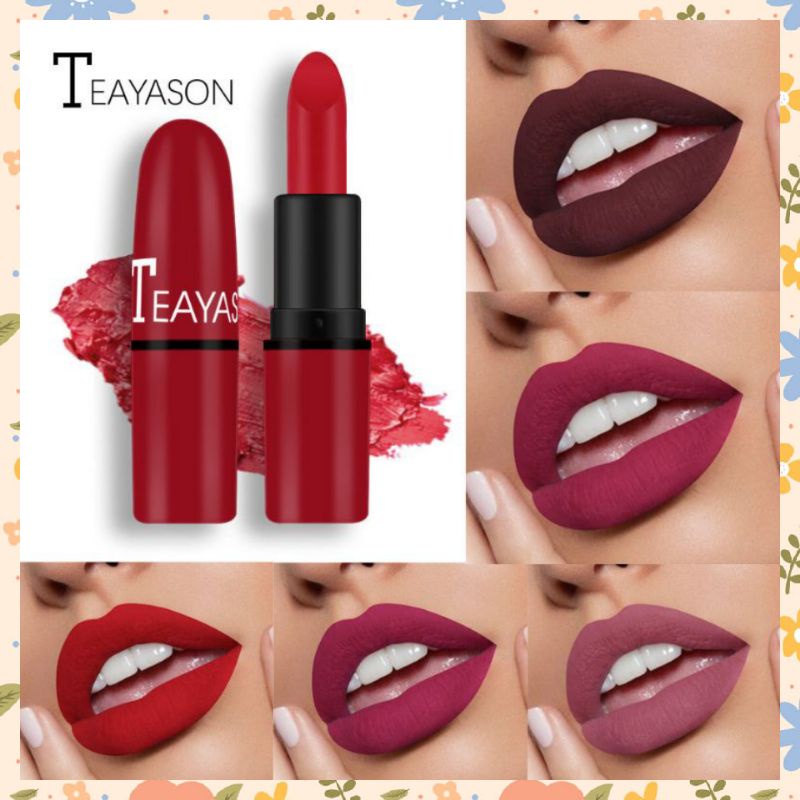 TEAYASON Lipstick Matte Moisturizing Lip Glaze Waterproof Original Terlaris