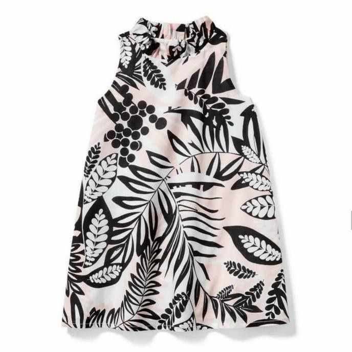 DRESS KATUN ANAK BAYI JANIE AND JACK PEACH HITAM TERUSAN BABY GIRL - 6-12 BULAN