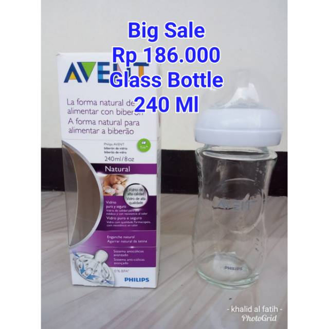 Avent Natural Glass Bottle 240 Ml