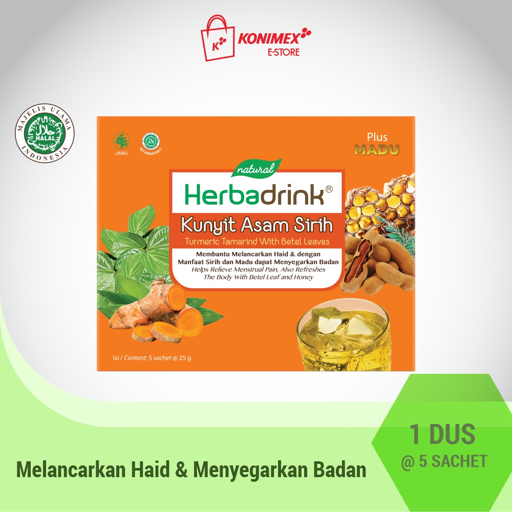 

Herbadrink Kunyit Asam Sirih Madu Serbuk Minuman Lancar Haid